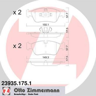 23935.175.1 ZIMMERMANN Комплект тормозных колодок, дисковый тормоз