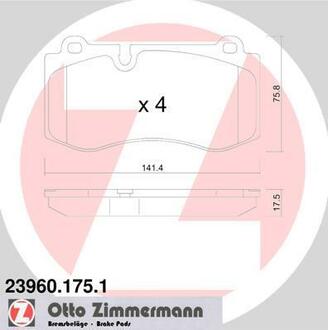 23960.175.1 ZIMMERMANN Комплект тормозных колодок, дисковый тормоз