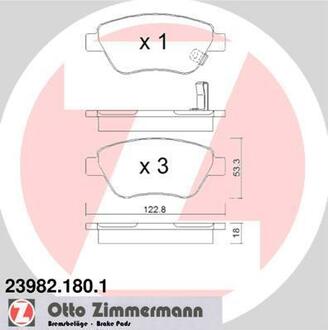 23982.180.1 ZIMMERMANN Комплект тормозных колодок, дисковый тормоз