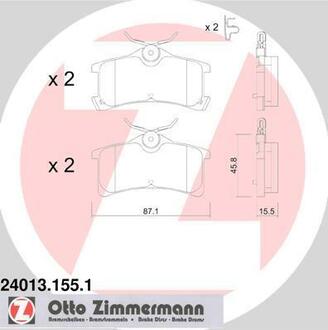 24013.155.1 ZIMMERMANN Комплект тормозных колодок, дисковый тормоз