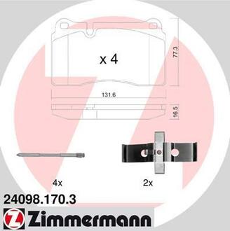 24098.170.3 ZIMMERMANN Комплект тормозных колодок, дисковый тормоз