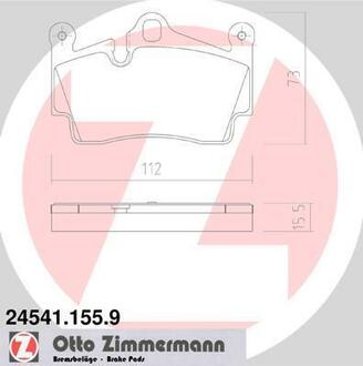 245411559 ZIMMERMANN Комплект тормозных колодок, дисковый тормоз