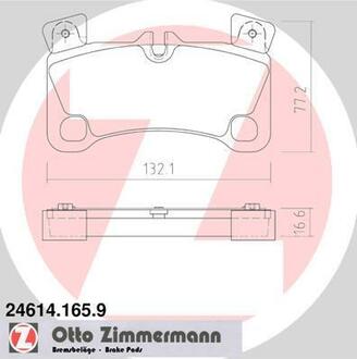 24614.165.9 ZIMMERMANN Комплект тормозных колодок, дисковый тормоз