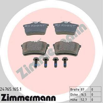 24765.165.1 ZIMMERMANN Комплект тормозных колодок, дисковый тормоз