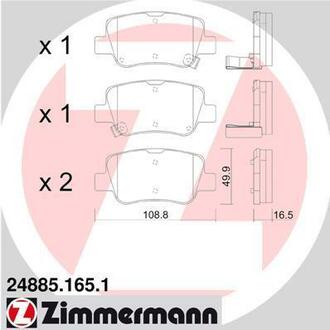 24885.165.1 ZIMMERMANN Комплект гальмівних колодок ZIMMERMANN 24885.165.1