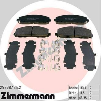 25378.185.2 ZIMMERMANN Колодки гальмівні дискові, к-кт