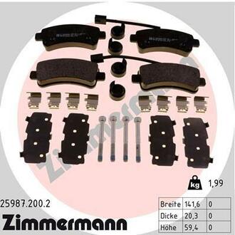 25987.200.2 ZIMMERMANN Комплект тормозных колодок, дисковый тормоз