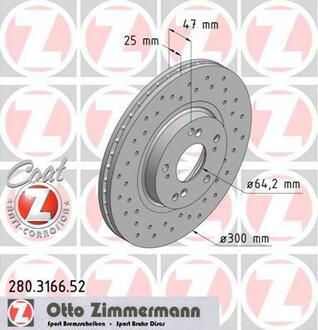 280.3166.52 ZIMMERMANN Тормозной диск
