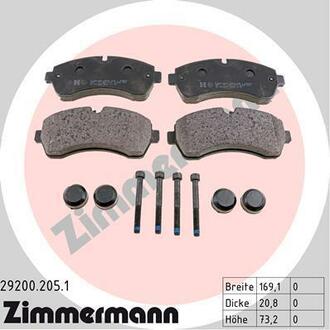 29200.205.1 ZIMMERMANN Комплект гальмівних колодок ZIMMERMANN 29200.205.1