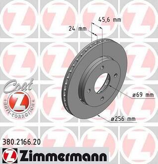 380.2166.20 ZIMMERMANN Гальмівний диск