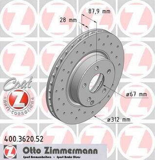 400.3620.52 ZIMMERMANN Тормозной диск