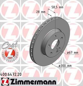 400.6472.20 ZIMMERMANN Тормозной диск