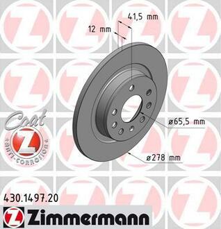 430.1497.20 ZIMMERMANN Тормозной диск