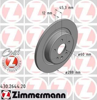 430.2644.20 ZIMMERMANN Диск гальмівний Coat Z ZIMMERMANN 430264420 GENERAL MOTORS