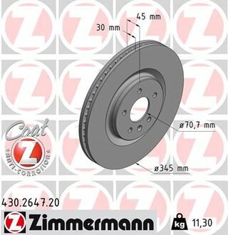 430.2647.20 ZIMMERMANN гальмівний диск