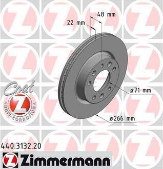 440.3132.20 ZIMMERMANN Диск гальмівний Coat Z