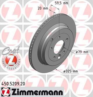 450.5209.20 ZIMMERMANN Тормозной диск