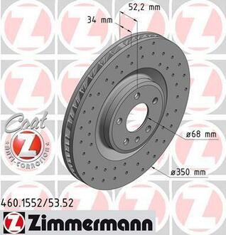 460.1552.52 ZIMMERMANN Диск тормозной