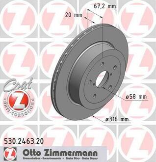 530.2463.20 ZIMMERMANN Тормозной диск