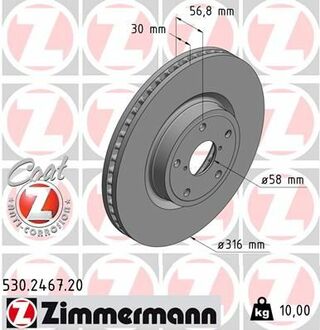 530.2467.20 ZIMMERMANN тормозной диск