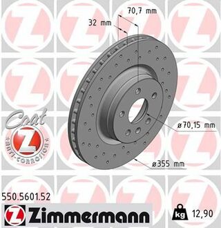 550.5601.52 ZIMMERMANN Гальмiвнi диски SPORT Z