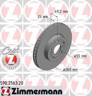 590.2563.20 ZIMMERMANN Гальмівний диск