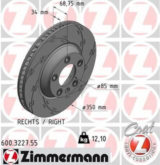 600.3227.55 ZIMMERMANN тормозной диск