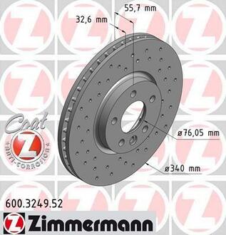 600.3249.52 ZIMMERMANN Тормозной диск